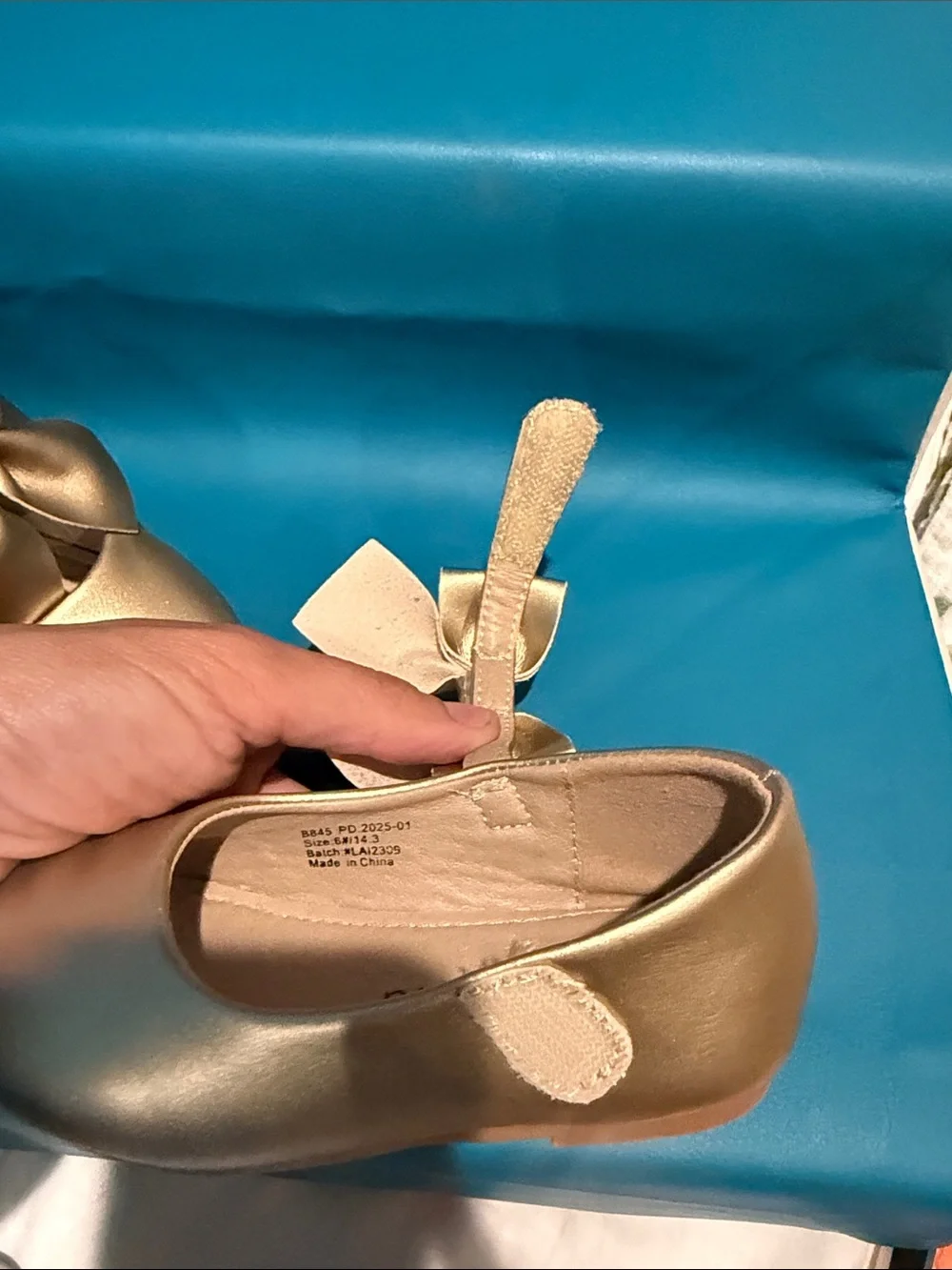 Baby Bow Mary Jane Dress Shoes in Metallic Gold